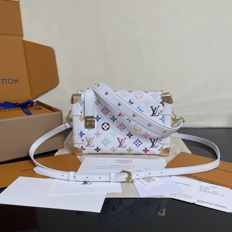 Alternative view of [Super Vip 1:1] Louis Vuitton X Murakami Side Trunk MM Bag White 23Cm M14046
