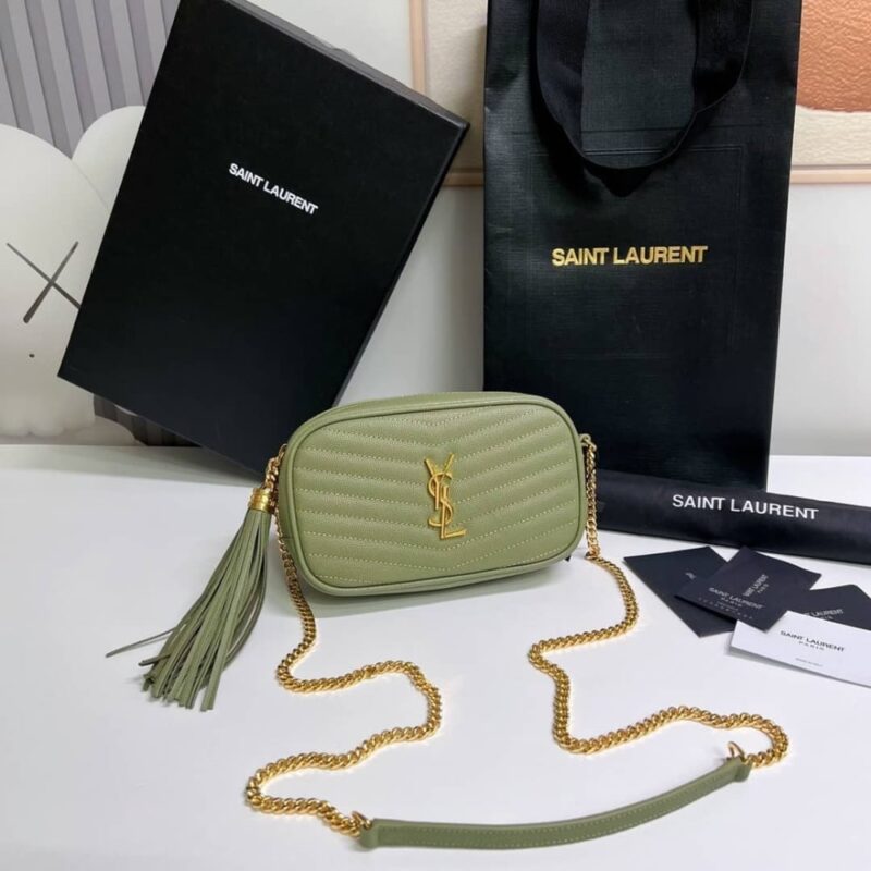 Alternative view of [Super Vip 1:1] Saint Laurent Mini Lou In Grained Leather Green 19Cm 612579 1Gf01 3316