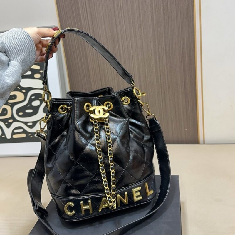 Alternative view of Chanel Small Bucket Bag With Gold CC Logo Black 21cm