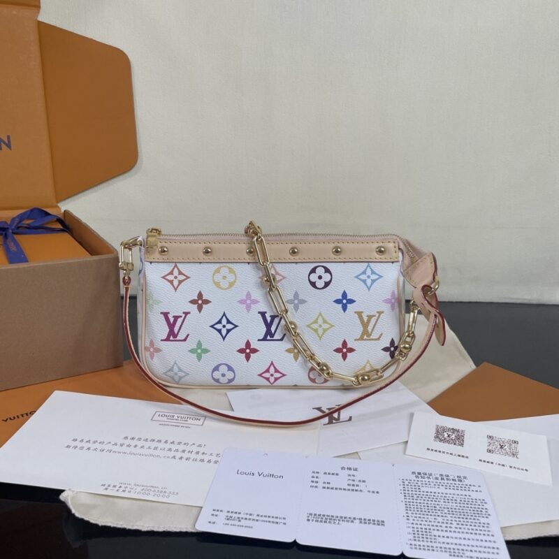 Alternative view of [Super Vip 1:1] Louis Vuitton X Murakami Pochette Accessoires White 22Cm M13404