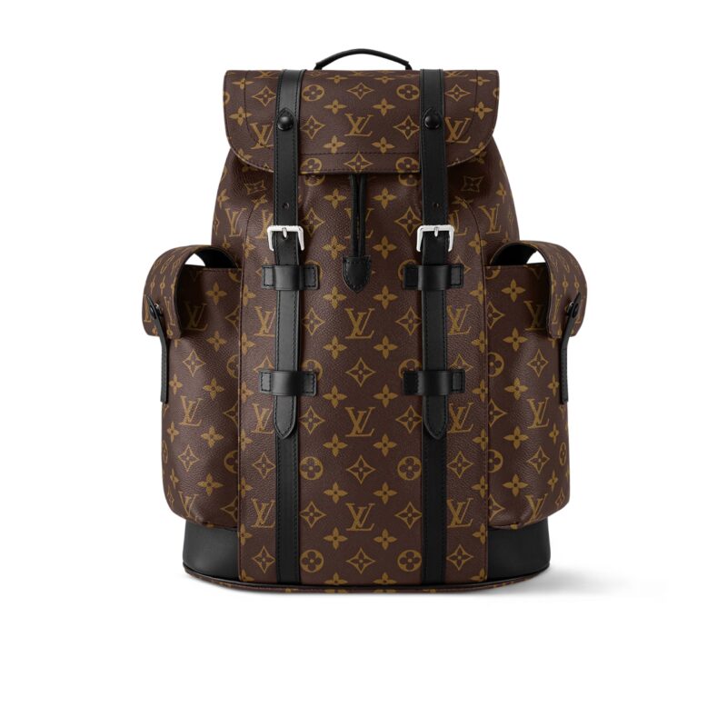 Louis Vuitton Christopher MM Backpack Monogram Macassar Brown 44Cm M43735