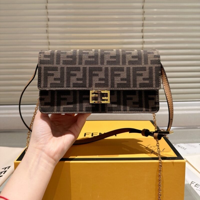 Alternative view of Fendi Wallet On Chain Baguette Ff Fabric Brown 21Cm 8M0498A98Pf0A6E