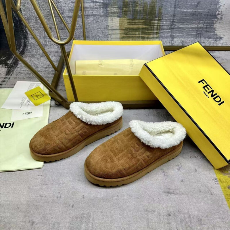 Alternative view of Fendi Sabot Suede Sandals Brown 7D1823Asa1F0C23