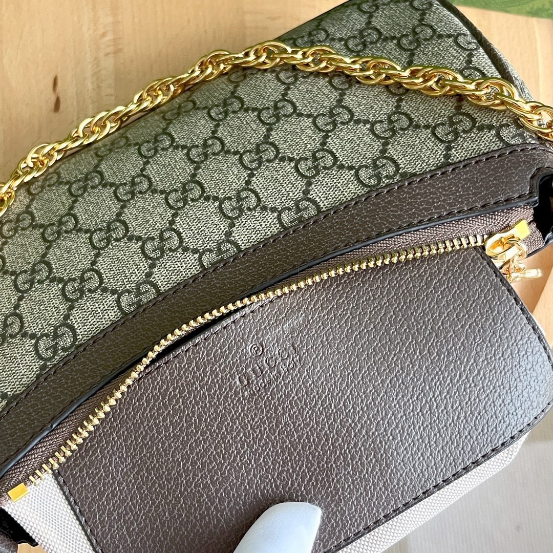 Gucci Ophidia Small Shoulder Bag Beige And Dark Brown 25Cm 735132 FABLE 9442 - Image 7