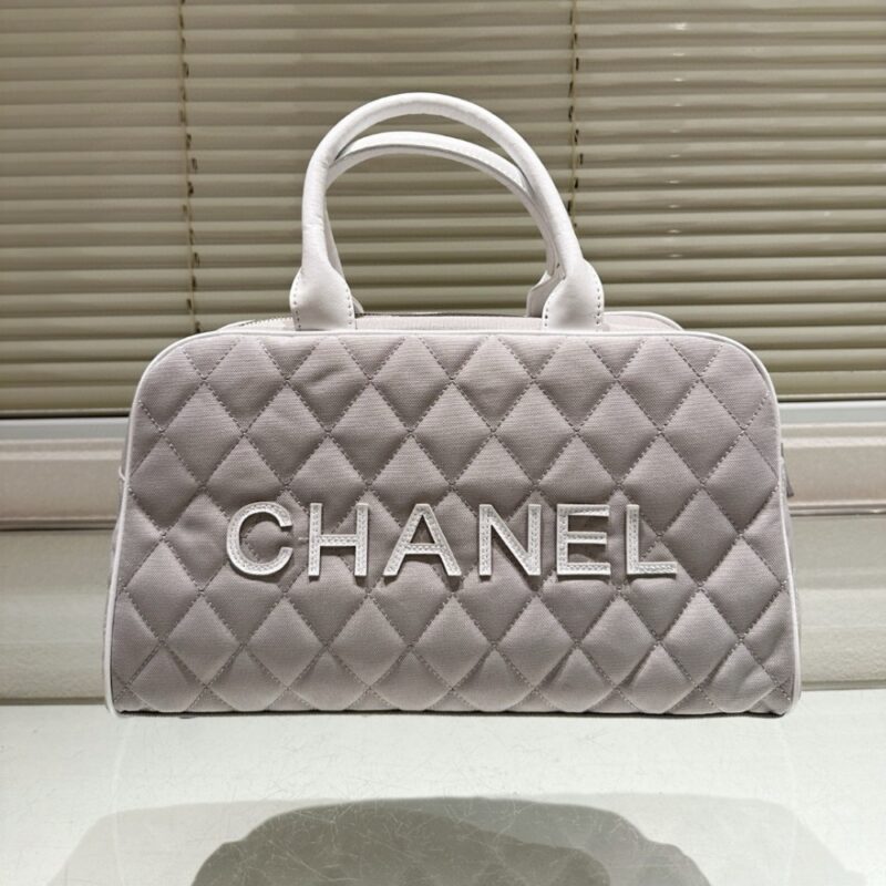 Alternative view of Chanel Bowling Bag Quilted Canvas Black 35Cm