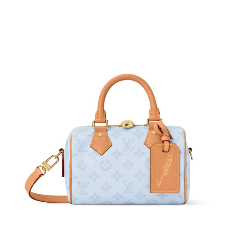 Louis Vuitton Speedy Bandoulière 20 Monogram Origine Bleu Courrier 20Cm