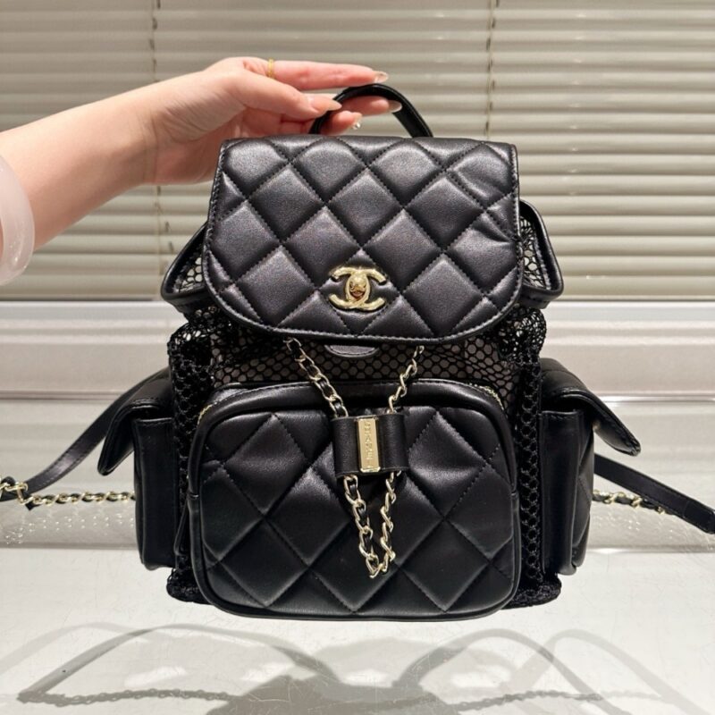 Alternative view of Chanel Mesh Backpack Black 20Cm As5484 B20127 94305