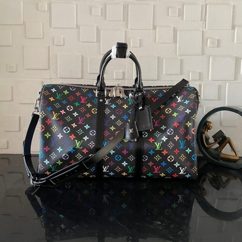 Alternative view of [Super Vip 1:1] Louis Vuitton X Takashi Murakami Keepall Bandoulière 50 Black 50Cm M13745