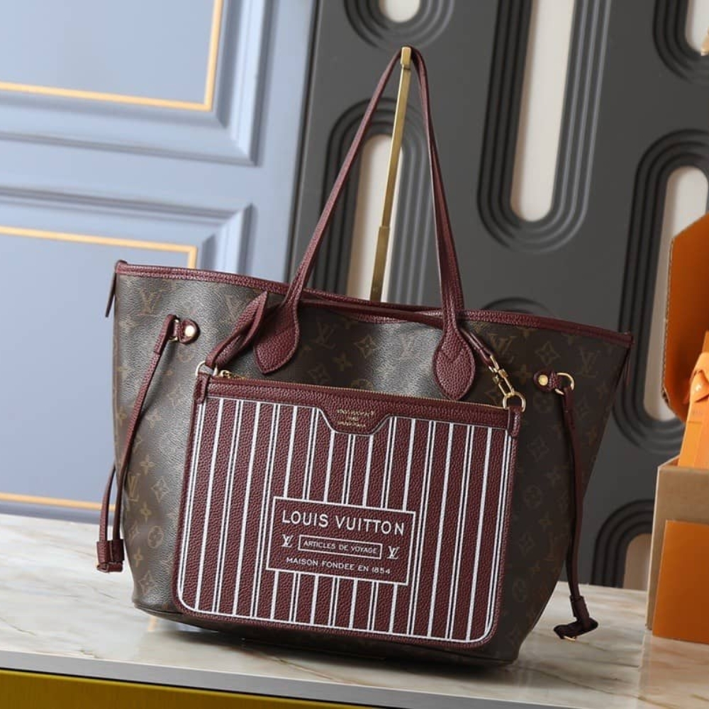 Louis Vuitton Neverfull Inside Out MM Monogram Wine 31Cm M25663 - Image 2