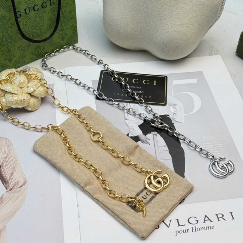 Alternative view of Gucci GG Marmont Pendant Chain Necklace Silver ‎863865 I4729 8131