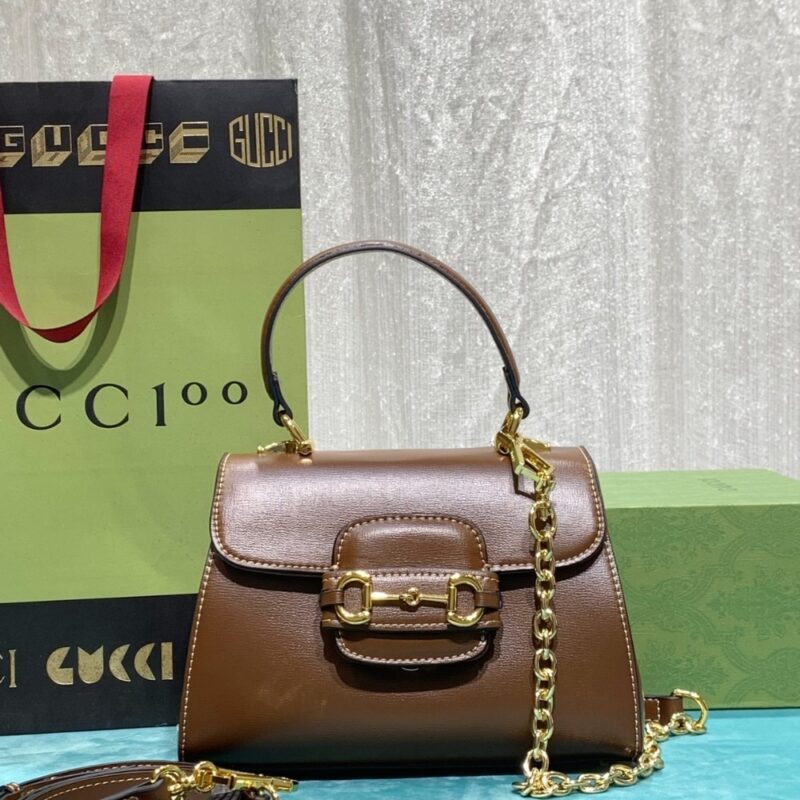 Alternative view of Gucci Horsebit 1955 Mini Top Handle Bag Light Brown 29Cm 703848 Aaa7G 2361