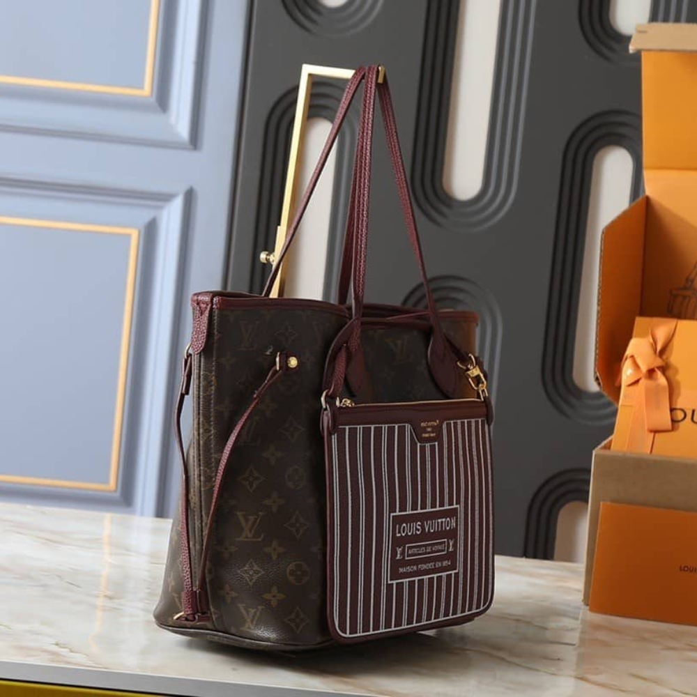 Louis Vuitton Neverfull Inside Out MM Monogram Wine 31Cm M25663 - Image 3