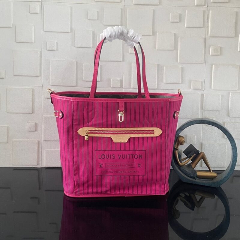 Alternative view of [Super Vip 1:1] Louis Vuitton Neverfull Bandoulière Inside Out MM Bag Pink 31Cm M12707