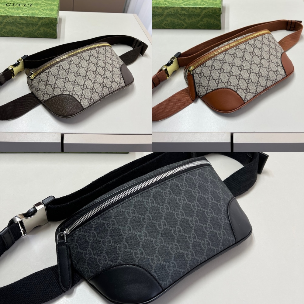 Gucci Gg Emblem Small Belt Bag Beige And Dark Brown 23Cm 821165 Faeec 9786 - Image 3