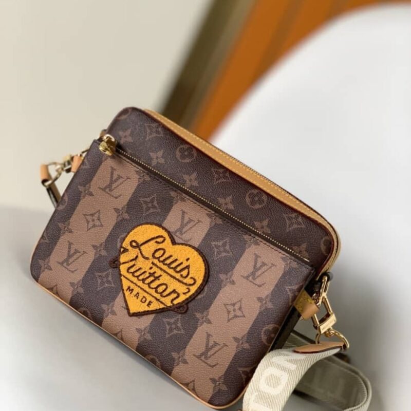 Alternative view of [Super Vip 1:1] Louis Vuitton Trio Messenger Bag Monogram Stripes Brown 25Cm M45965