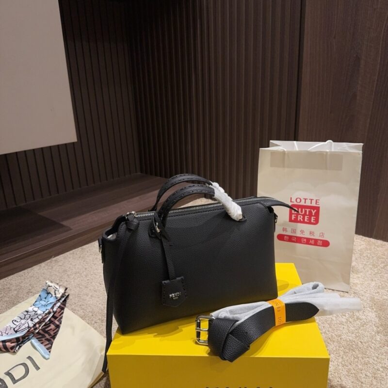 Alternative view of Fendi By The Way Medium Leather Boston Bag Black 20Cm 8Bl1461D5F0Gxn
