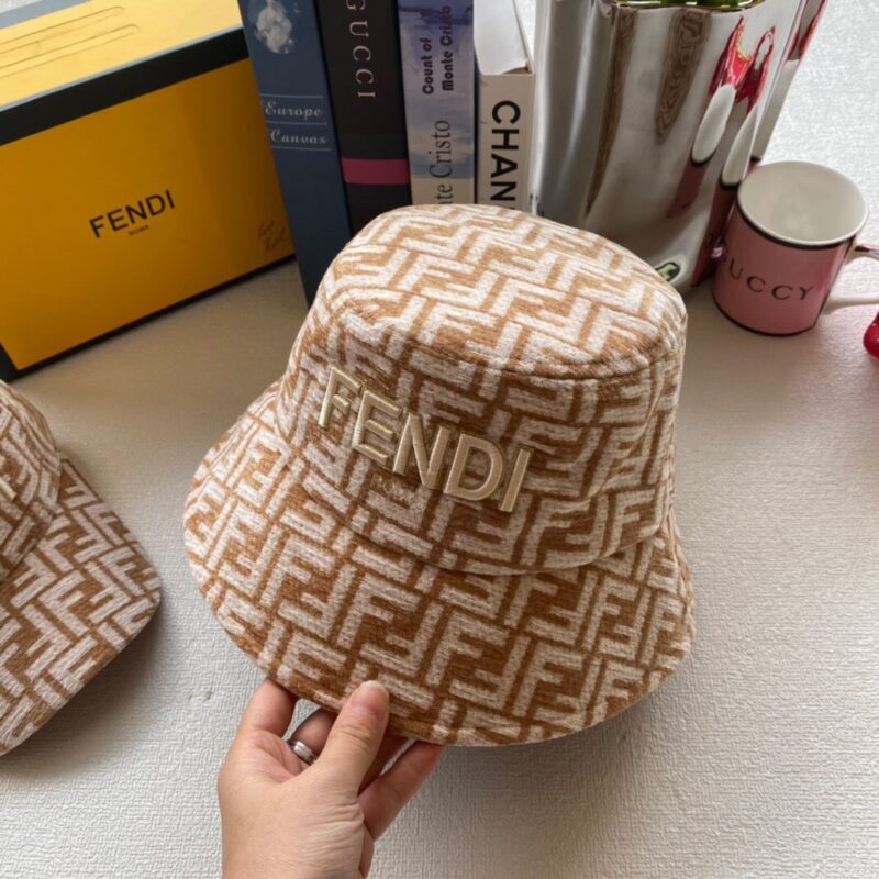 Alternative view of Fendi Fabric Ff Motif Bucket Hat Beige