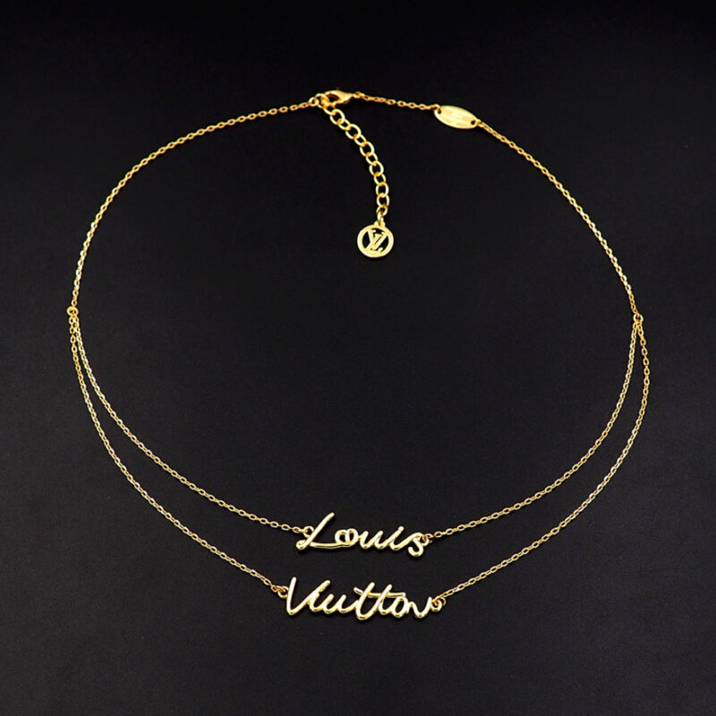 Alternative view of Louis Vuitton Lv Script Necklace Gold M03263
