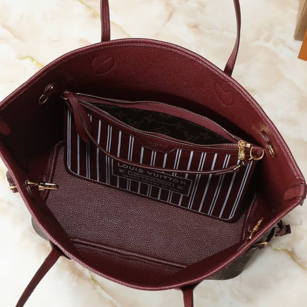 Louis Vuitton Neverfull Inside Out MM Monogram Wine 31Cm M25663 - Image 10