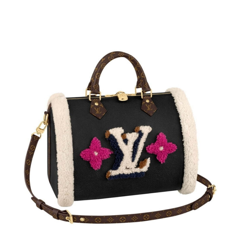 Louis Vuitton Speedy Bandouliere 30 Monogram Teddy Black 30Cm M56966