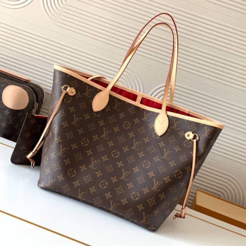 Alternative view of Louis Vuitton Neverfull Bandoulière Inside Out MM Monogram Rouge Sari 32Cm M12096