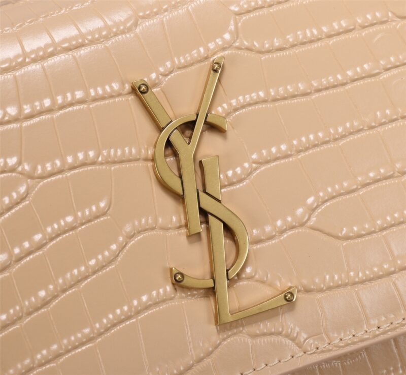 Alternative view of Saint Laurent Sunset Medium Chain Bag In Crocodile Embossed Shiny Apricot 22Cm 442906Dnd0N9207