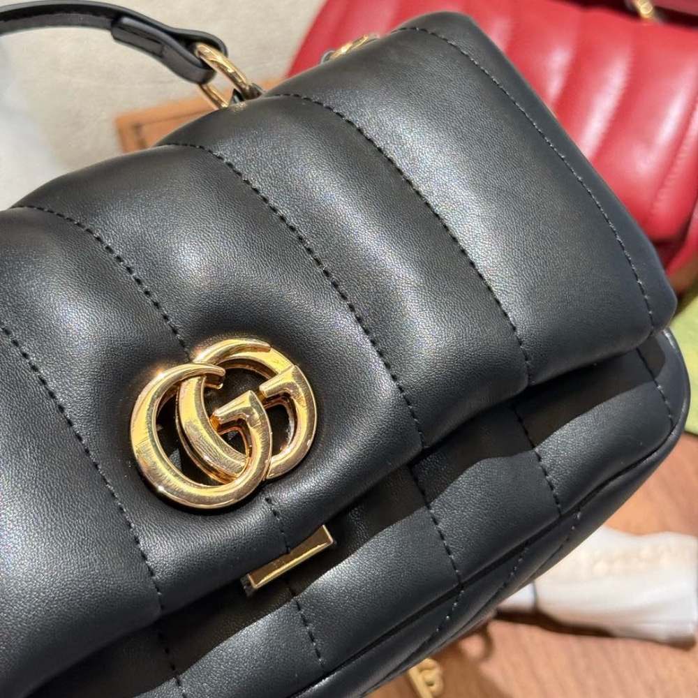 Gucci Gg Milano Mini Top Handle Bag Black Puffy Quilted Leather 21Cm 806016 Aad71 1000 - Image 3