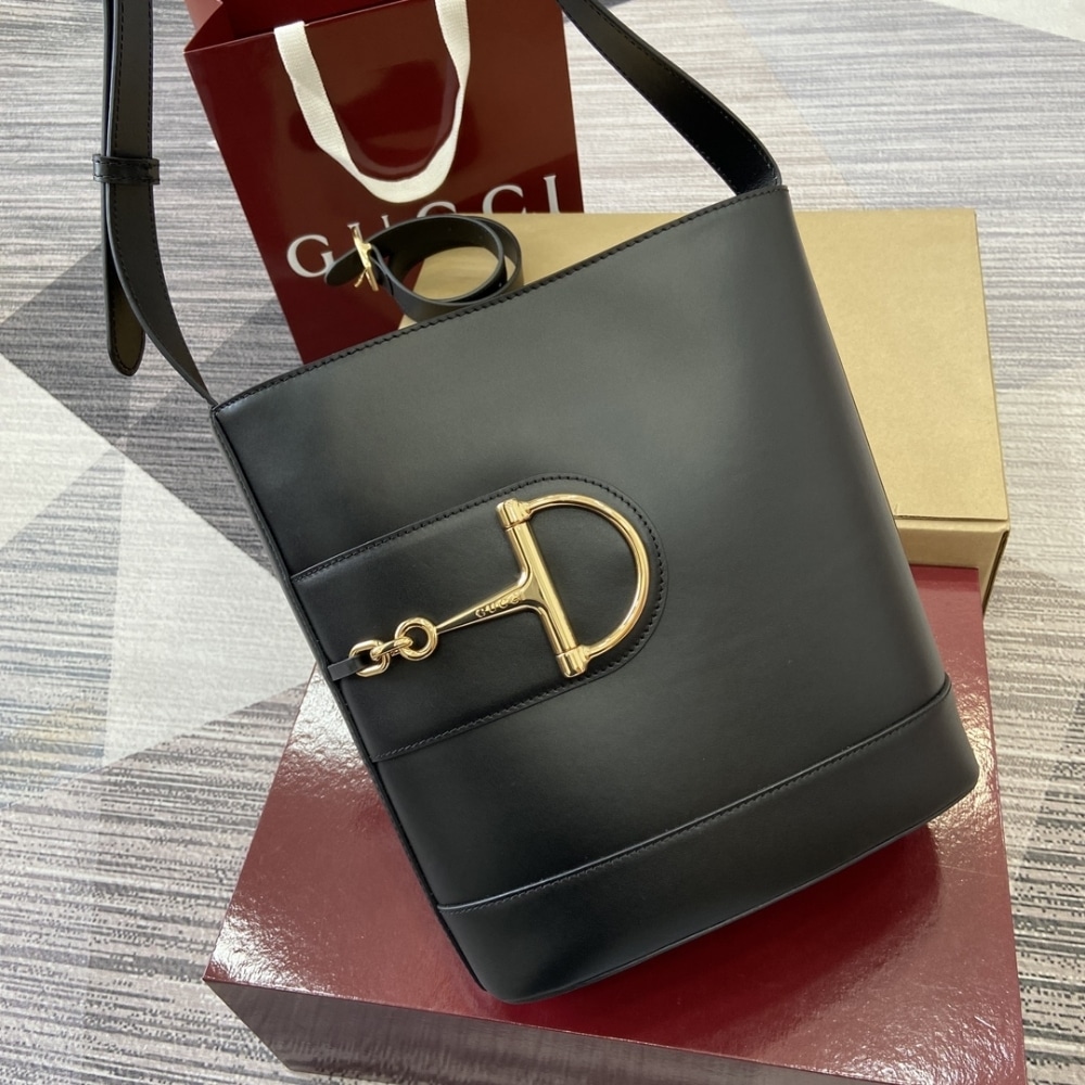 Gucci 73 Small Bucket Bag Black Smooth Leather 20Cm 833660 Aaec2 1000 - Image 7