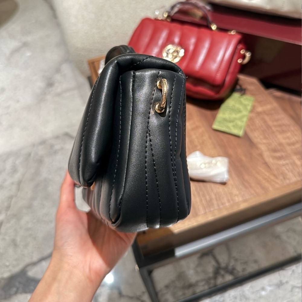 Gucci Gg Milano Mini Top Handle Bag Black Puffy Quilted Leather 21Cm 806016 Aad71 1000 - Image 6
