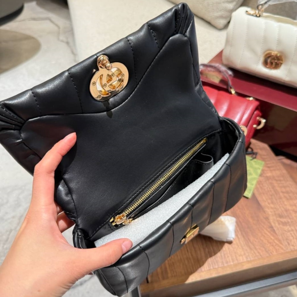 Gucci Gg Milano Mini Top Handle Bag Black Puffy Quilted Leather 21Cm 806016 Aad71 1000 - Image 8