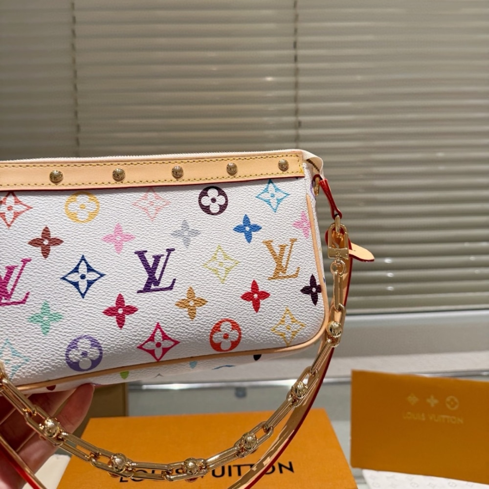 Louis Vuitton X Takashi Murakami Pochette Accessoires Multicolore White 22Cm M13404 - Image 3