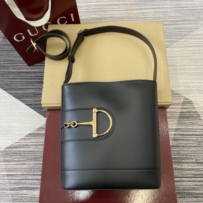 Alternative view of Gucci 73 Small Bucket Bag Black Smooth Leather 20Cm 833660 Aaec2 1000
