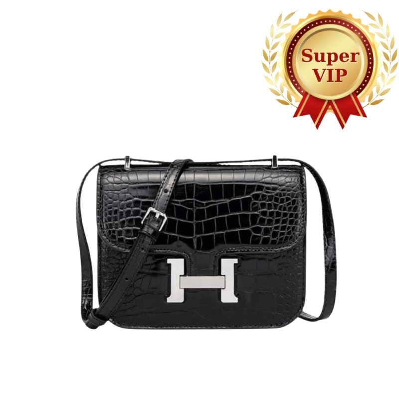 [Super Vip 1:1] Hermes Constance Shiny Black 19Cm