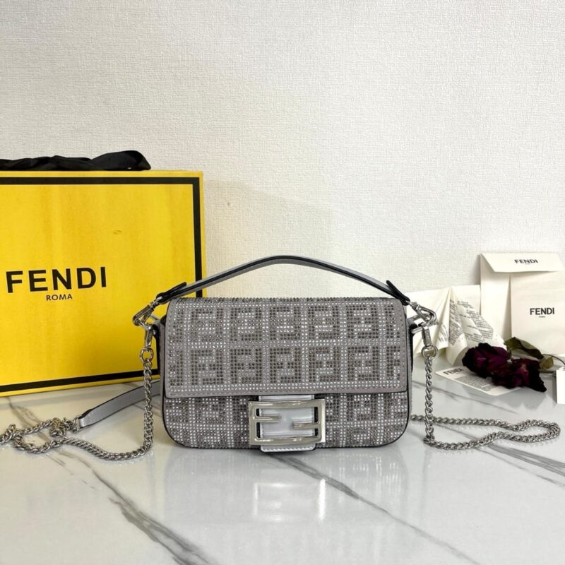 Alternative view of Fendi Baguette Crystal Trim Silver 25Cm