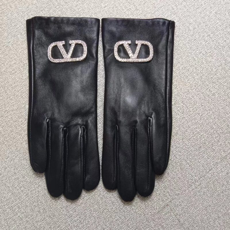 Alternative view of Valentino Garavani Vlogo Signature Black Leather Gloves