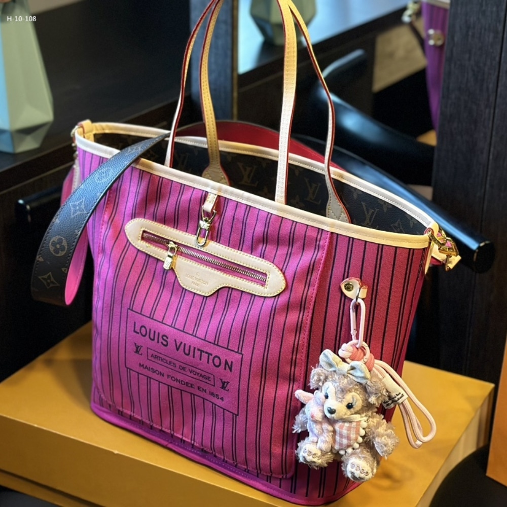 Louis Vuitton Neverfull Bandoulière Inside Out Monogram Rose Pondichery 33Cm M12257 - Image 3