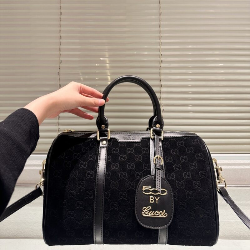 Alternative view of Gucci Small Jumbo GG Canvas Duffle Bag Black 30Cm