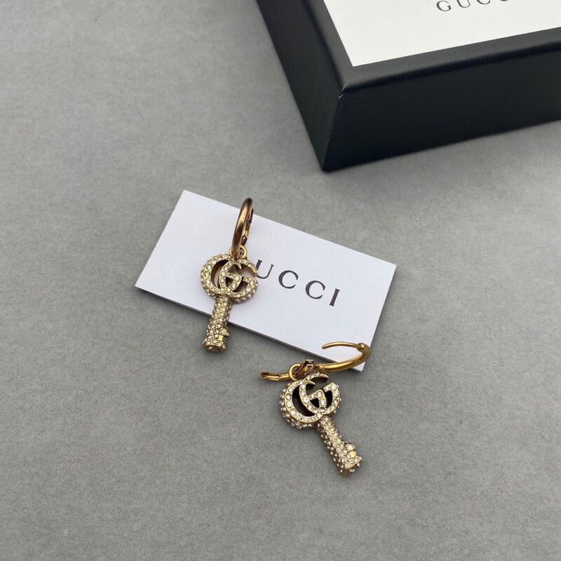 Alternative view of Gucci Gg Key Earrings With Crystals 645624 J1D50 8062
