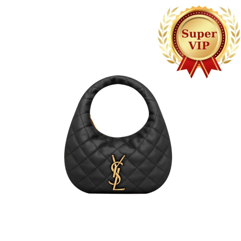 [Super Vip 1:1] - Saint Laurent Icarino Mini In Quilted Nappa Leather Black 19Cm 871329AAANG1000