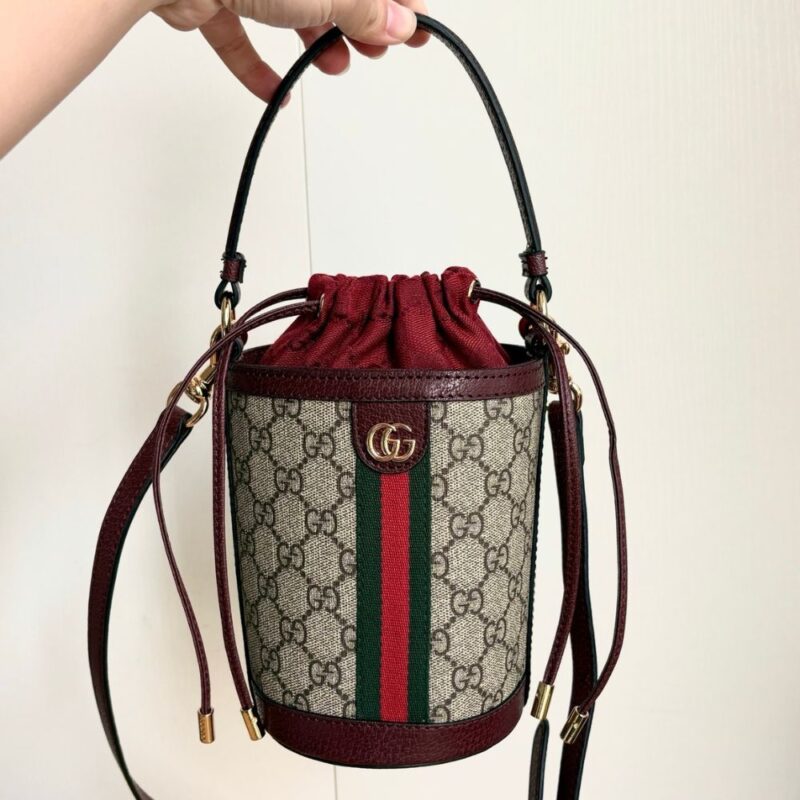 Alternative view of Gucci Ophidia Mini Bucket Bag Beige And Dark Red 20Cm 838462 FAE0O 9869
