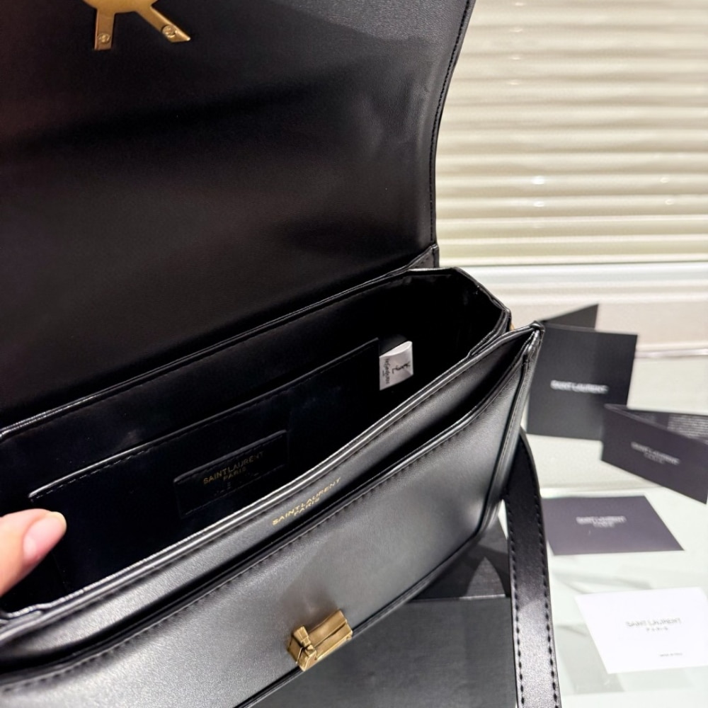 Saint Laurent Solferino Medium Satchel In Box Leather Lining Black 23Cm 6343050Sx0W1000 - Image 8