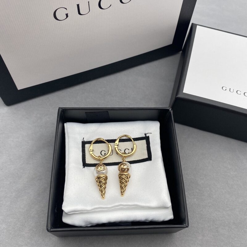 Alternative view of Gucci Gg Ice Cream Cone Drop Hoop Earrings