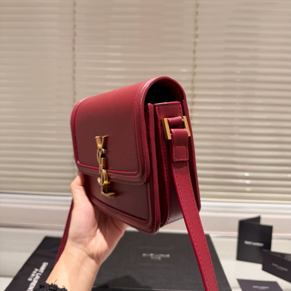 Saint Laurent Solferino Medium Satchel In Box Leather Lining Red 23Cm - Image 3