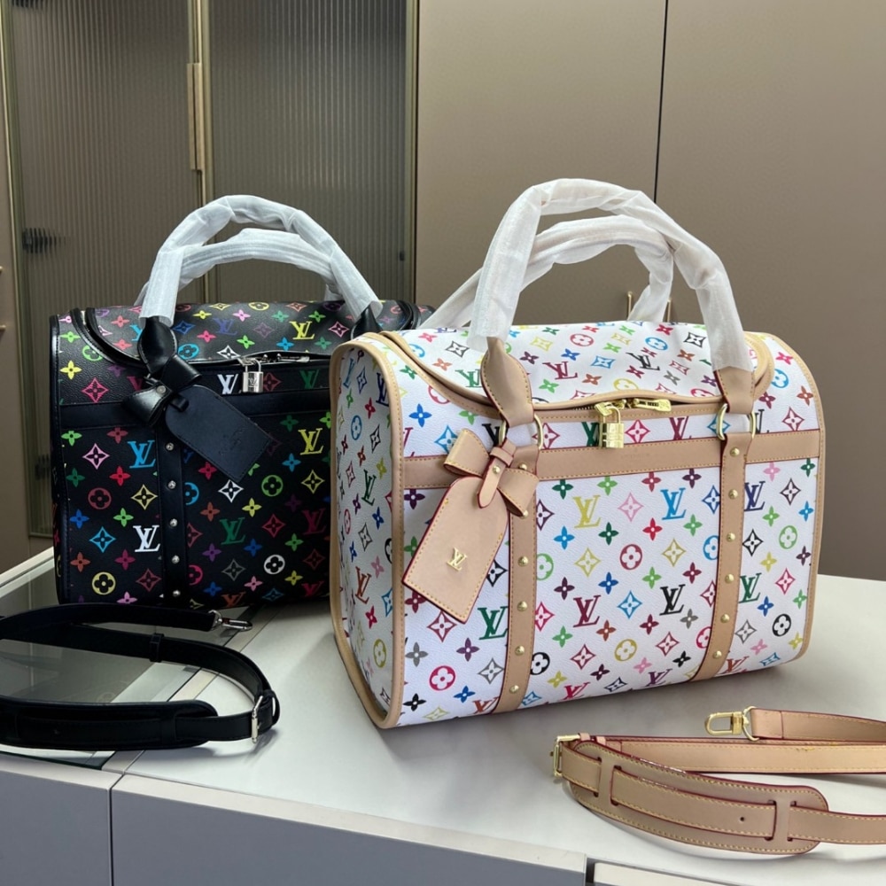 Louis Vuitton X Takashi Murakami Dog Bag Multicolore Blanc 40Cm M13741 - Image 3