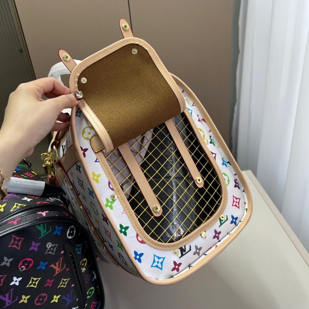 Louis Vuitton X Takashi Murakami Dog Bag Multicolore Blanc 40Cm M13741 - Image 9