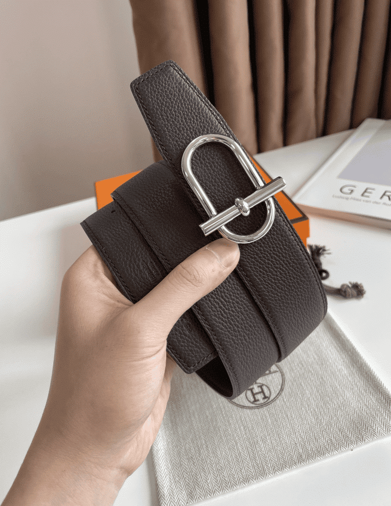 Alternative view of Hermes Reversible Leather Belt Dark Brown 38Mm