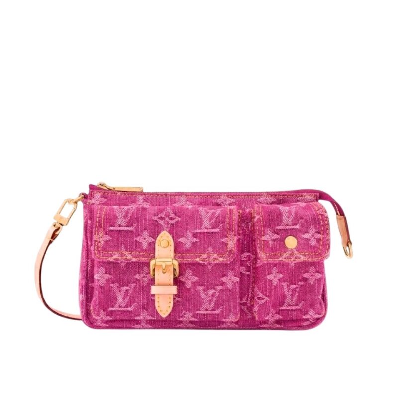 Louis Vuitton Pochette Accessoire Cargo Pink Denim 23cm