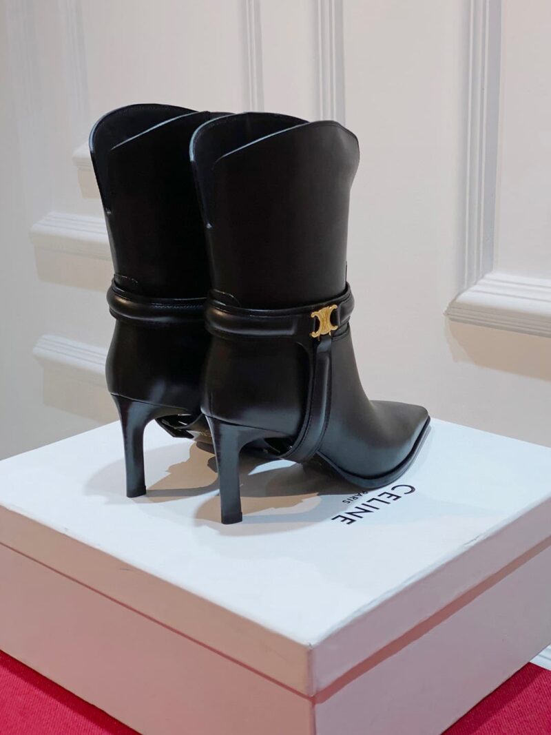 Alternative view of Celine Verneuil Triomphe Harness Low Boot In Calfskin Black 352303492C38No