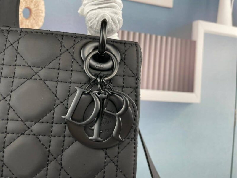 Alternative view of DIOR MINI LADY DIOR BAG BLACK ULTRAMATTE CANNAGE 17CM M0505SLOI M989