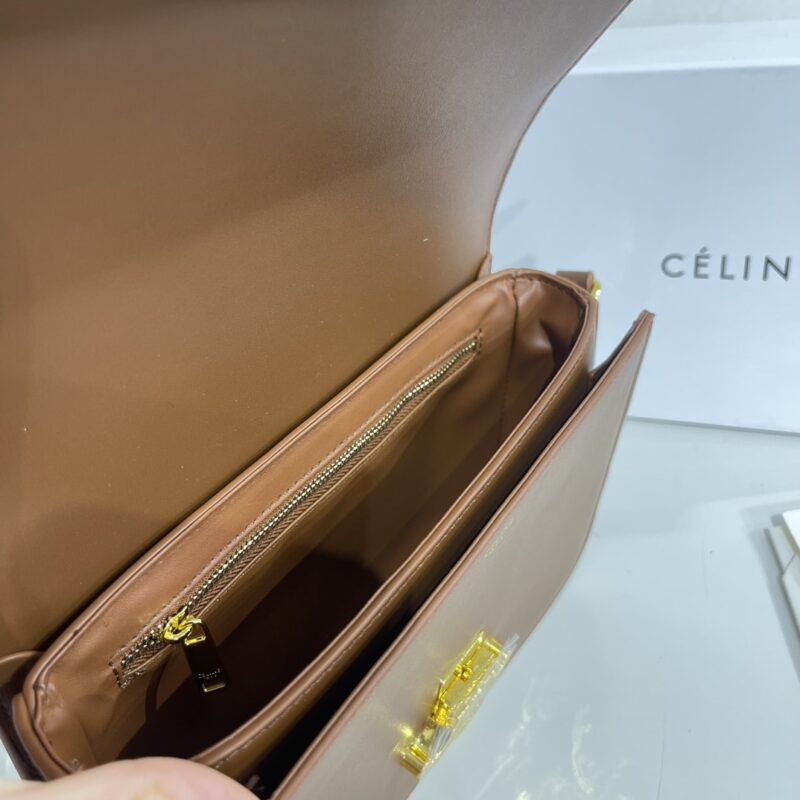 Alternative view of Celine Teen Triomphe Bag In Shiny Calfskin Brown 18Cm